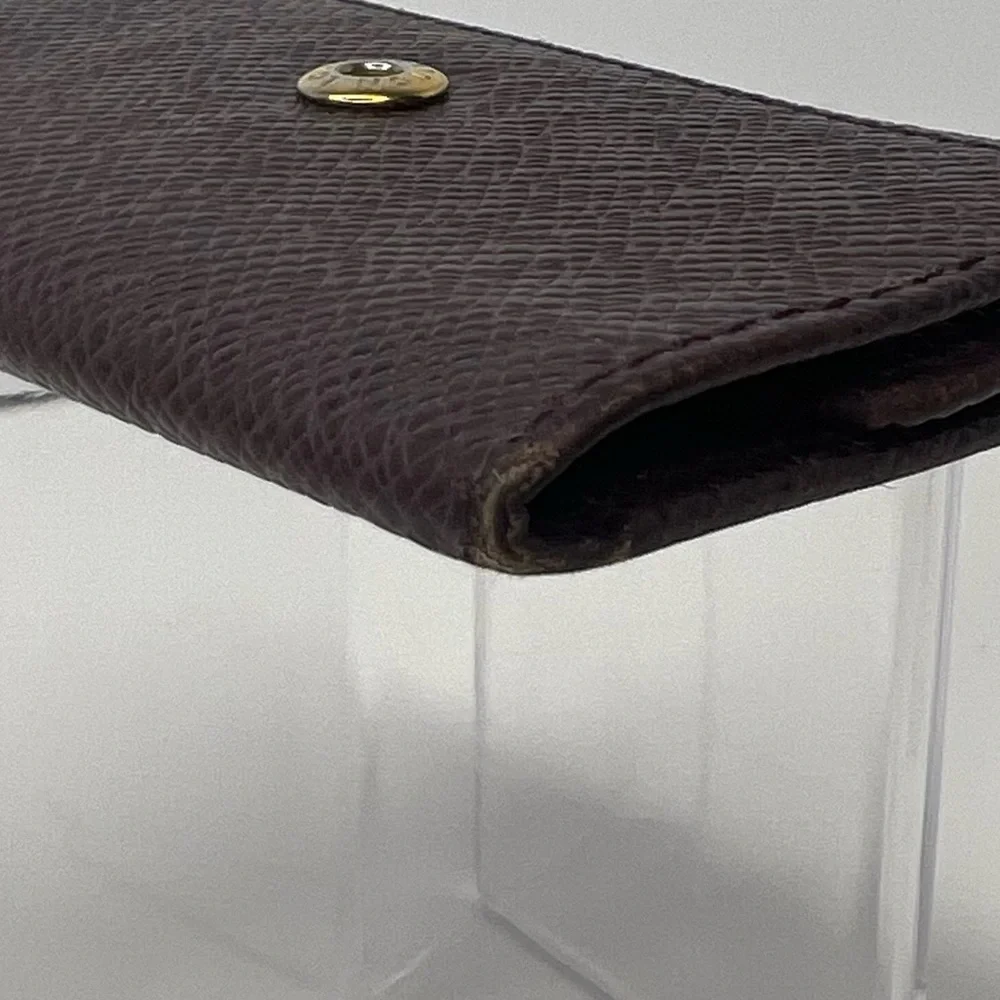 🤎Louis Vuitton Red/Brown Leather Trifold Button Type Key Case/Holder‎ 🤎